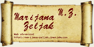 Marijana Zeljak vizit kartica